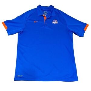 Boise State Nike Dri-Fit Blue & Orange Polo Shirt Size Medium